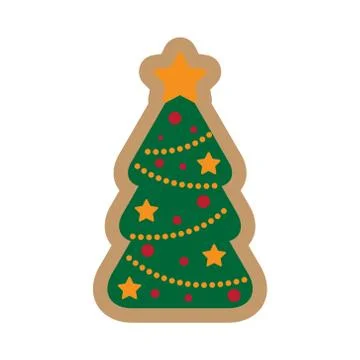 Flat icon on white background Christmas tree Stock Illustration