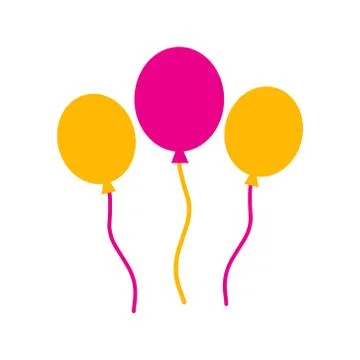 Flat icon on white background festive Balloons Stock Illustration