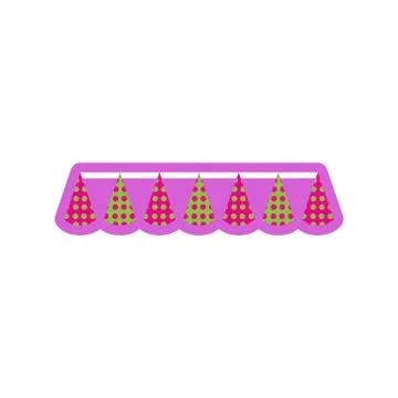 Flat icon on white background festive garland Stock Illustration