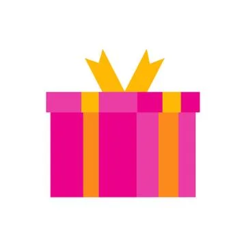 Flat icon on white background gift box Stock Illustration