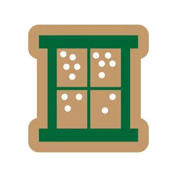 Flat icon on white background snow outside the window Stock Illustration