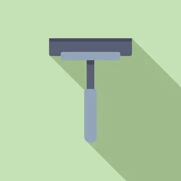 Flat icon of a window squeegee on green background Stock Illustration