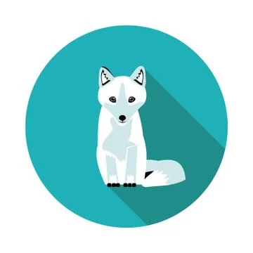 Flat  icons Arctic Fox Stock Illustration