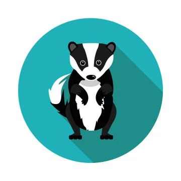 Flat  icons badger Stock Illustration