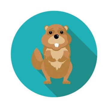 Flat  icons beaver Stock Illustration