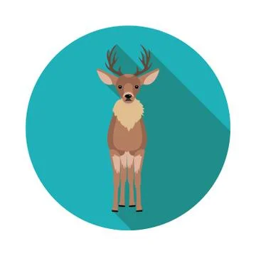 Flat  icons deer Stock Illustration
