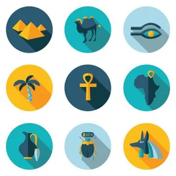 Flat icons Egypt Stock Illustration