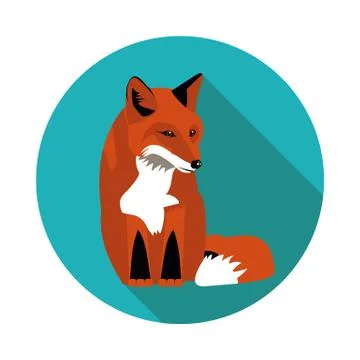 Flat  icons Fox Stock Illustration