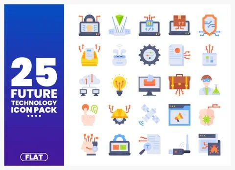 Flat Icons for Future Technology Stockillustratie