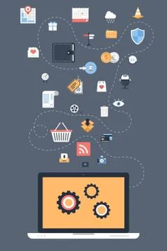 Flat icons Stock Illustration