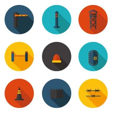 Flat icons methods of protection Stock Illustration