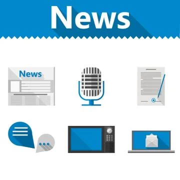 Flat icons for news Stock Illustration