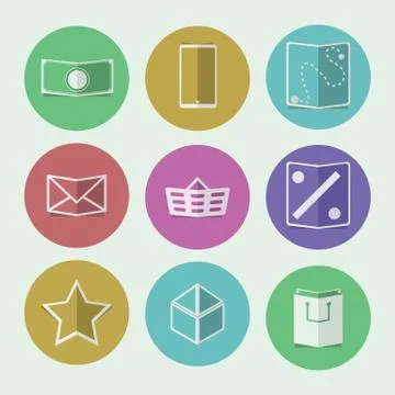 Flat icons for online store Stock Illustration
