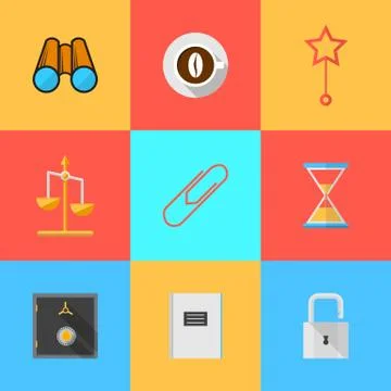 Flat icons for organization of outsourced イラスト素材