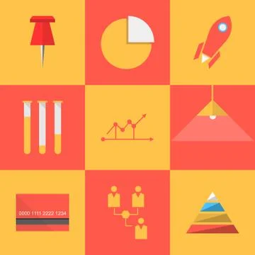Flat icons for outsourced process career organization イラスト素材