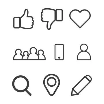 Flat icons pack Stock Illustration