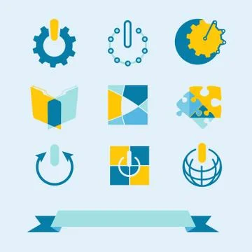 Flat icons set. Stock Illustration