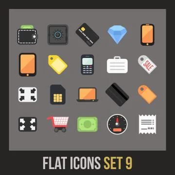 Flat icons set  Stock Illustration