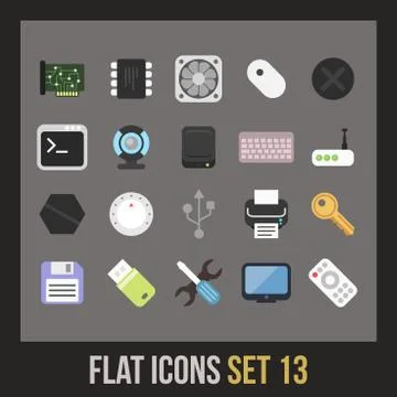Flat icons set  Stock Illustration
