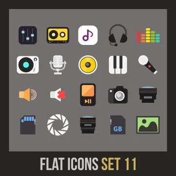 Flat icons set  Stock Illustration
