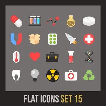 Flat icons set  Illustrazione stock