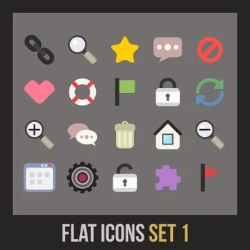 Flat icons set  Stock Illustration
