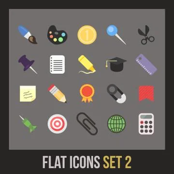 Flat icons set  Stock Illustration