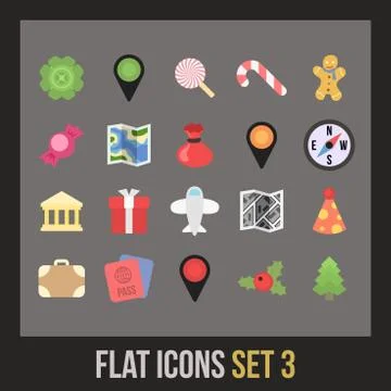 Flat icons set  Stock Illustration