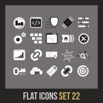 Flat icons set  Stock Illustration