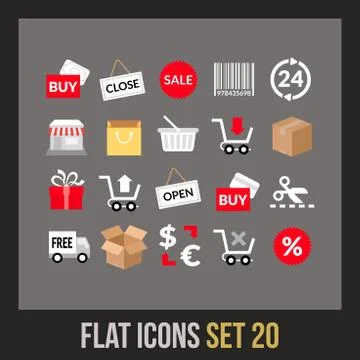 Flat icons set  Illustrazione stock