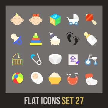 Flat icons set  Stock Illustration