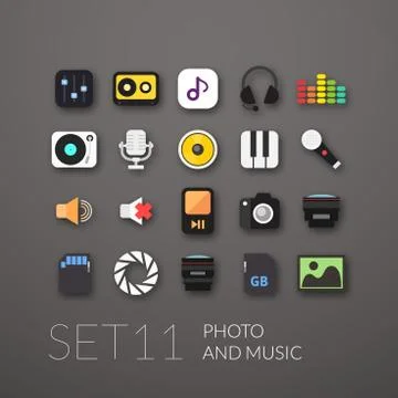 Flat icons set  Stock Illustration