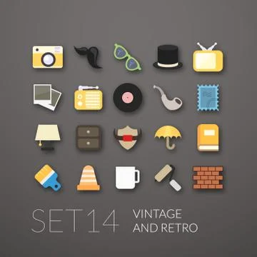 Flat icons set  Stock Illustration