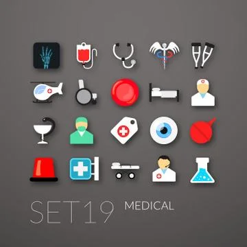 Flat icons set  Stock Illustration