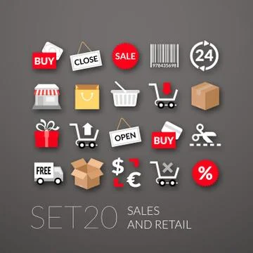 Flat icons set  Illustrazione stock