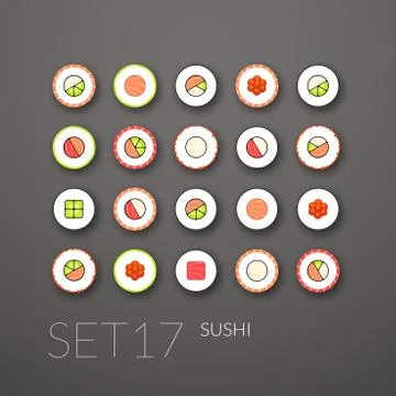 Flat icons set  Illustrazione stock