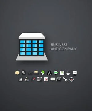 Flat icons set Stock Illustration