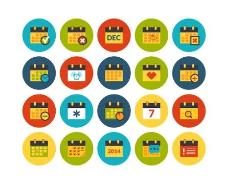 Flat icons set  Stock Illustration