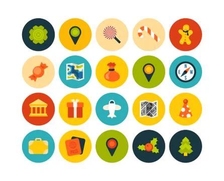 Flat icons set Stock Illustration