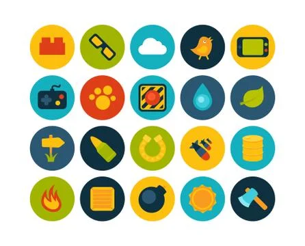 Flat icons set 스톡 일러스트