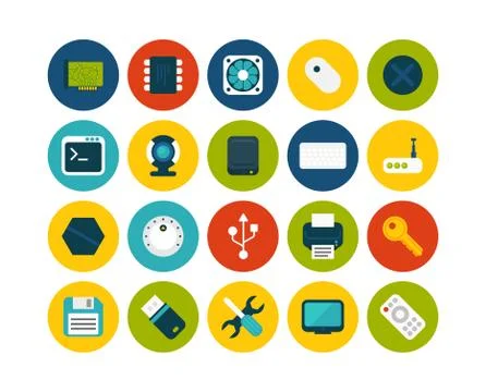Flat icons set  Illustrazione stock