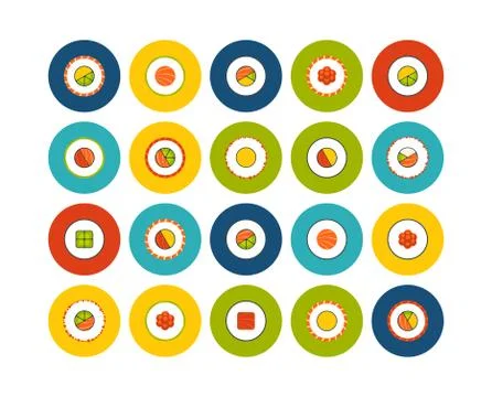 Flat icons set  Illustrazione stock