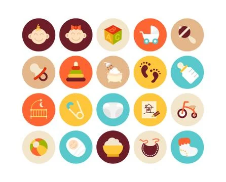 Flat icons set  Stock Illustration