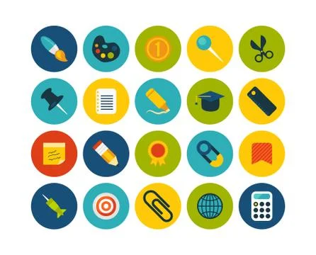 Flat icons set Stock Illustration