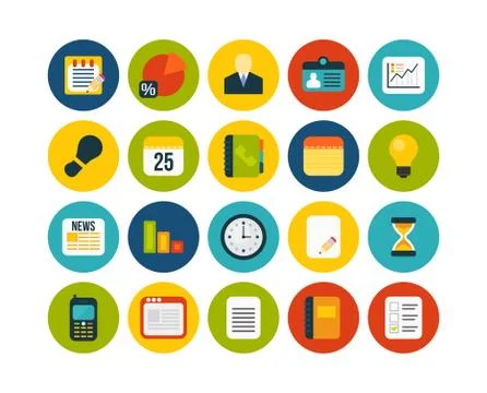 Flat icons set Stock Illustration