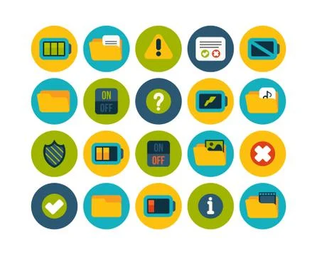 Flat icons set Stock Illustration