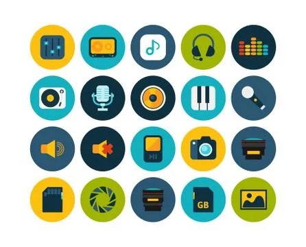 Flat icons set Illustrazione stock
