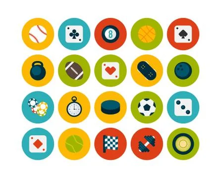 Flat icons set Stock Illustration