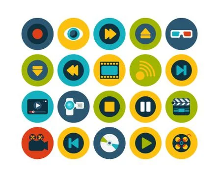 Flat icons set Stock Illustration