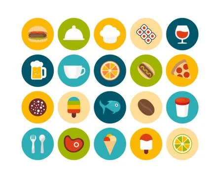 Flat icons set Stock-Illustration